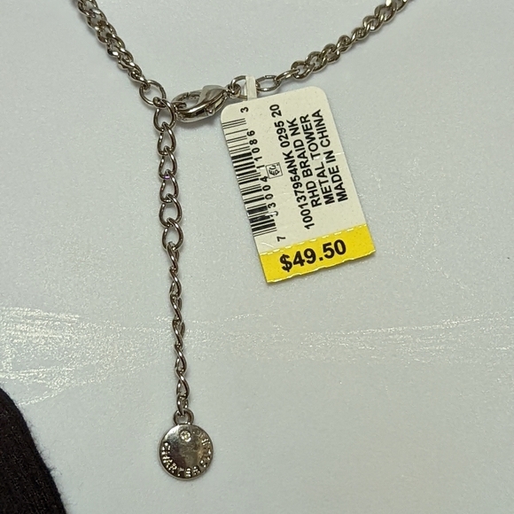 Charter Club Silver-Tone Pavé Braid Statement Necklace, 17" + 2" extender, - Picture 5 of 5